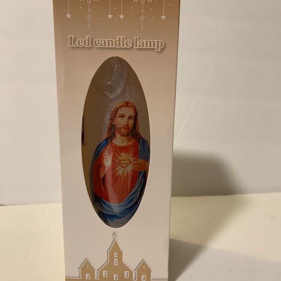 LED 7” Candle Flameles Devotional Religious Jesus Christ New with Box - Picture 5 of 6